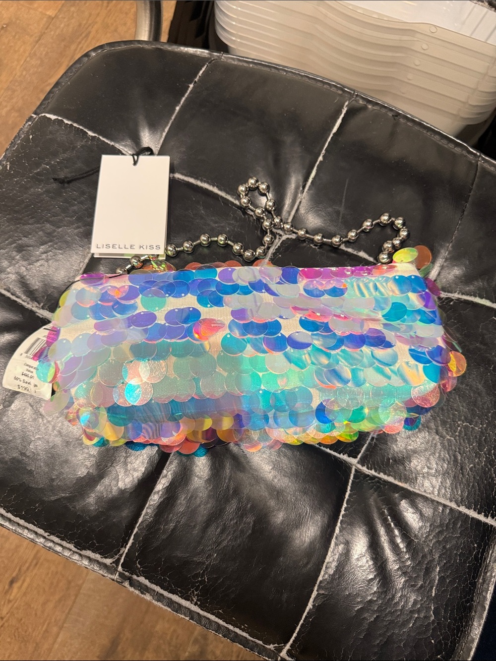 Liselle Kiss Iridescent Sequin Clutch Wristlet